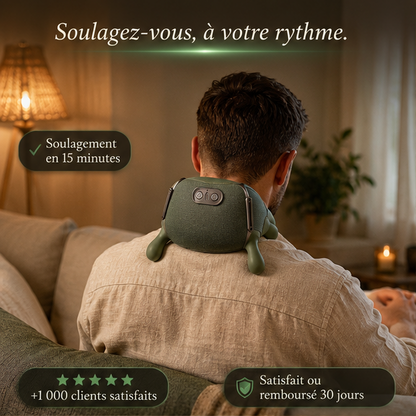 Masseur cervical chauffant vert Soalys - massage nuque et épaules